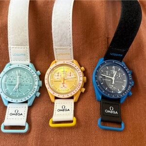 3x Omega x Swatch Mission to Uranus, Sun, and Neptune set for parts/repair Watch